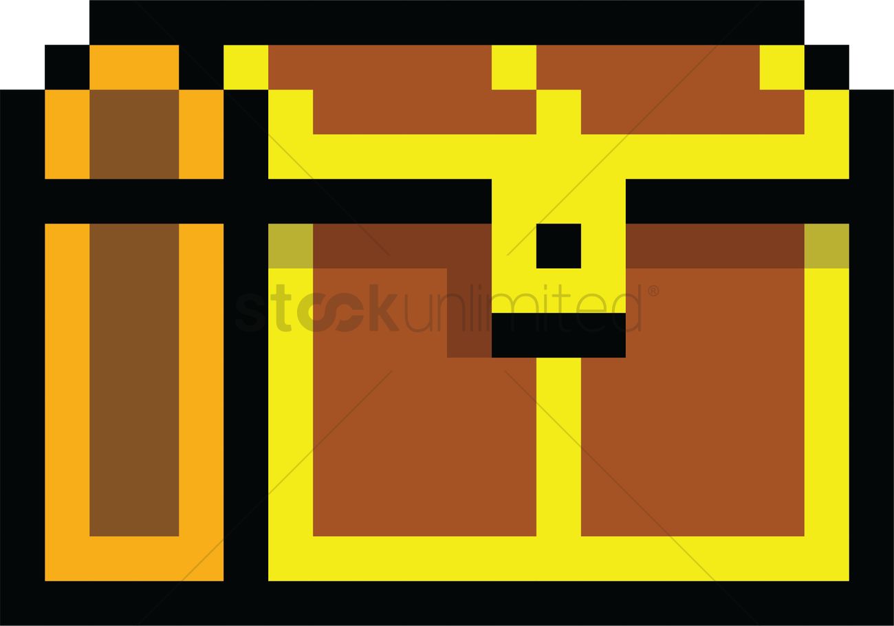 1300x910 Pixel Art Treasure Chest Vector Image