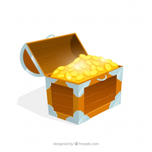 626x626 Wooden Treasure Chest With Flat Design Vector Free Download