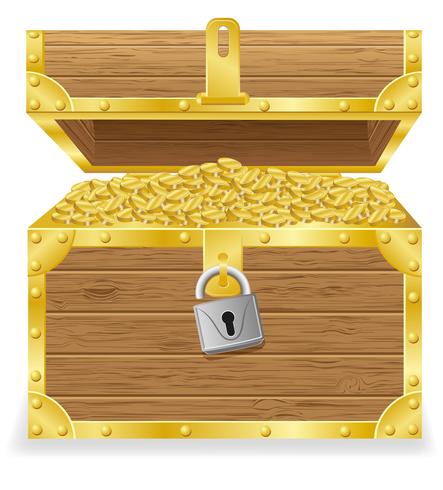 443x490 Antique Treasure Chest Vector Illustration