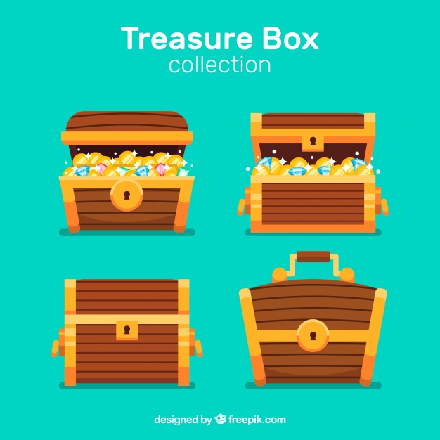 626x626 Ancient Treasure Chest Collection With Flat Design Vector Free