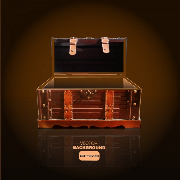 600x600 Wooden Treasure Chest Vector