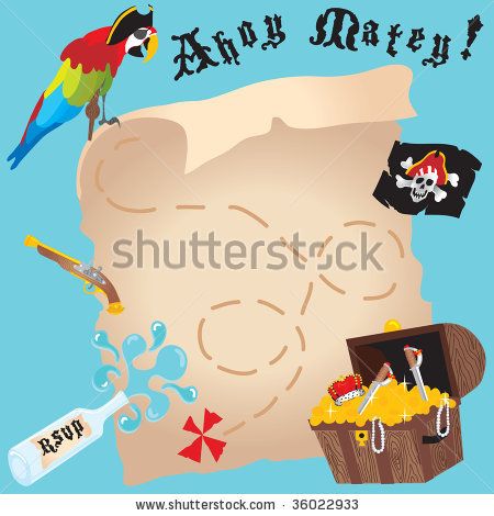 450x470 Stock Vector Pirate Invitation For A Fun Party, Birthday