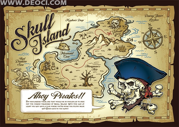 620x438 Pirate Treasure Map Vector Downloads