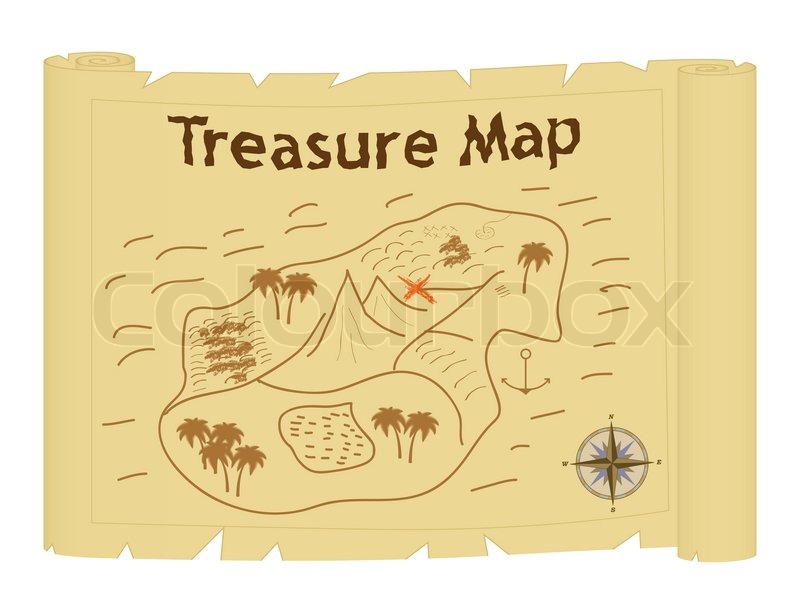 800x614 Retro Fashioned Treasure Map Vector Stock Vector Colourbox