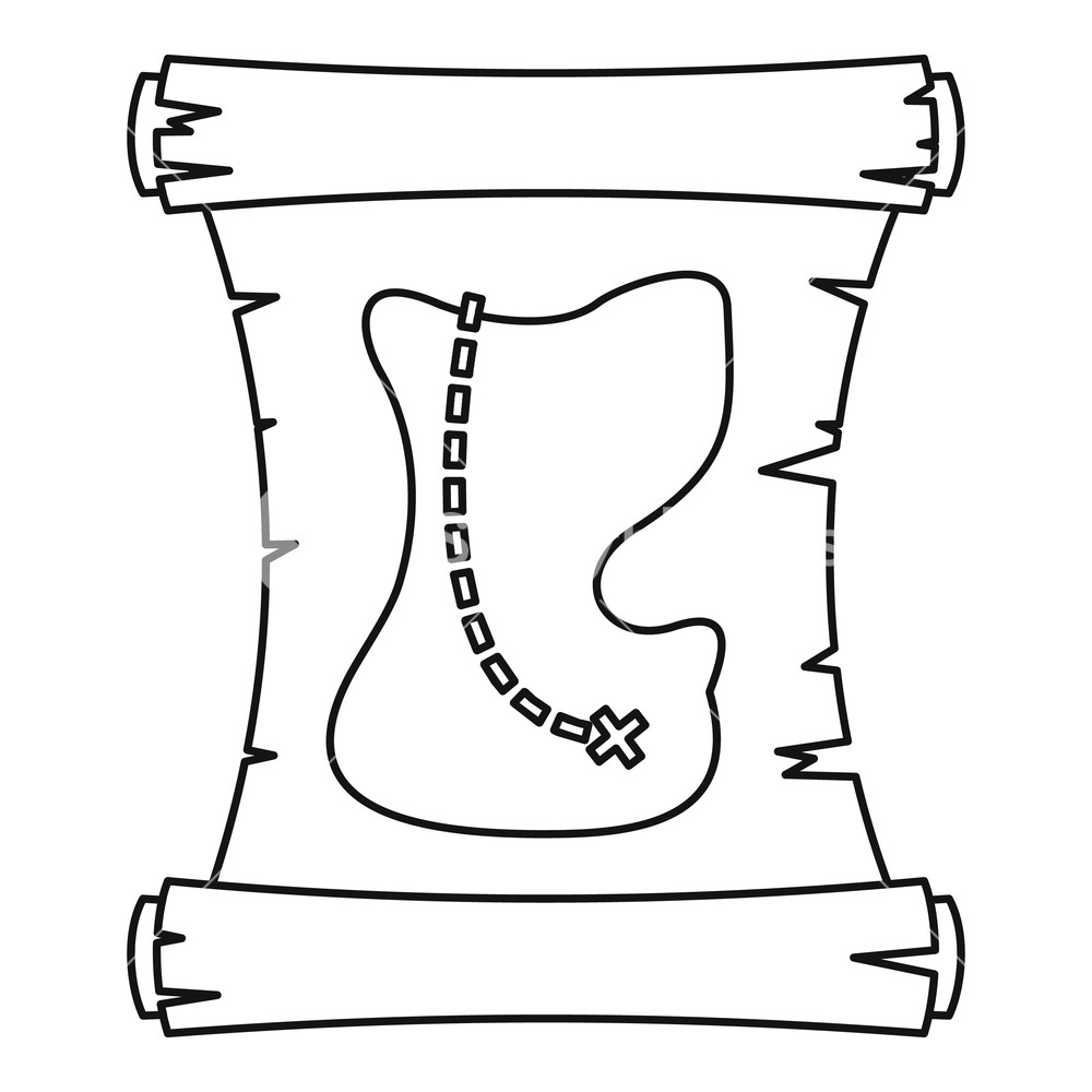 1000x1000 Treasure Map Icon Outline Illustration Of Treasure Map Vector