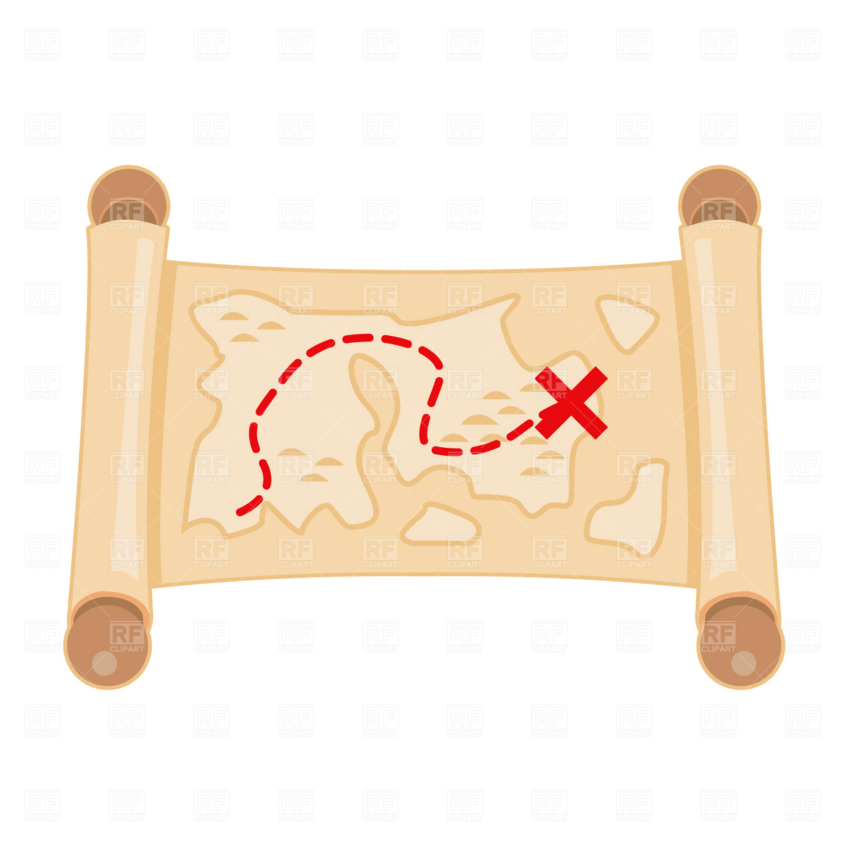 1200x1200 Treasure Map Scroll Vector Image Of Signs, Symbols, Maps Prague