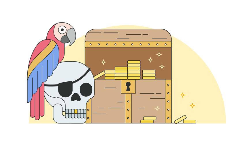 871x490 Pirate Treasure Vector