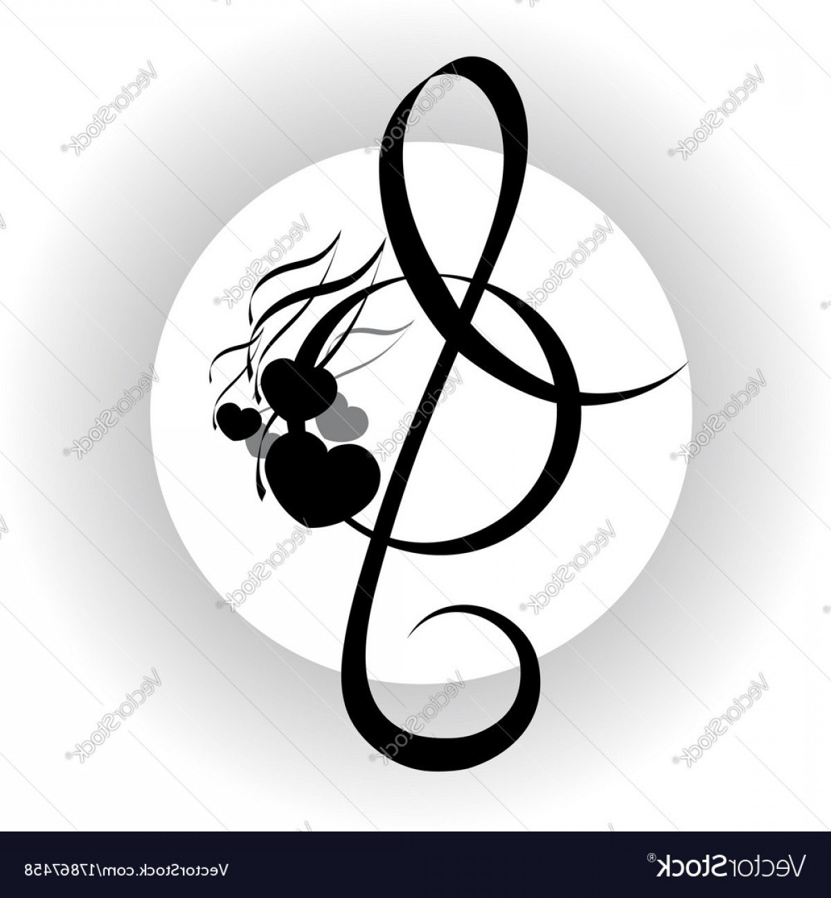 1200x1296 Treble Clef With Notes Design Vector Handandbeak