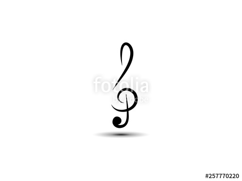 500x375 Musical Abstract Vector Treble Clef, Icon, Silhouette Art Style