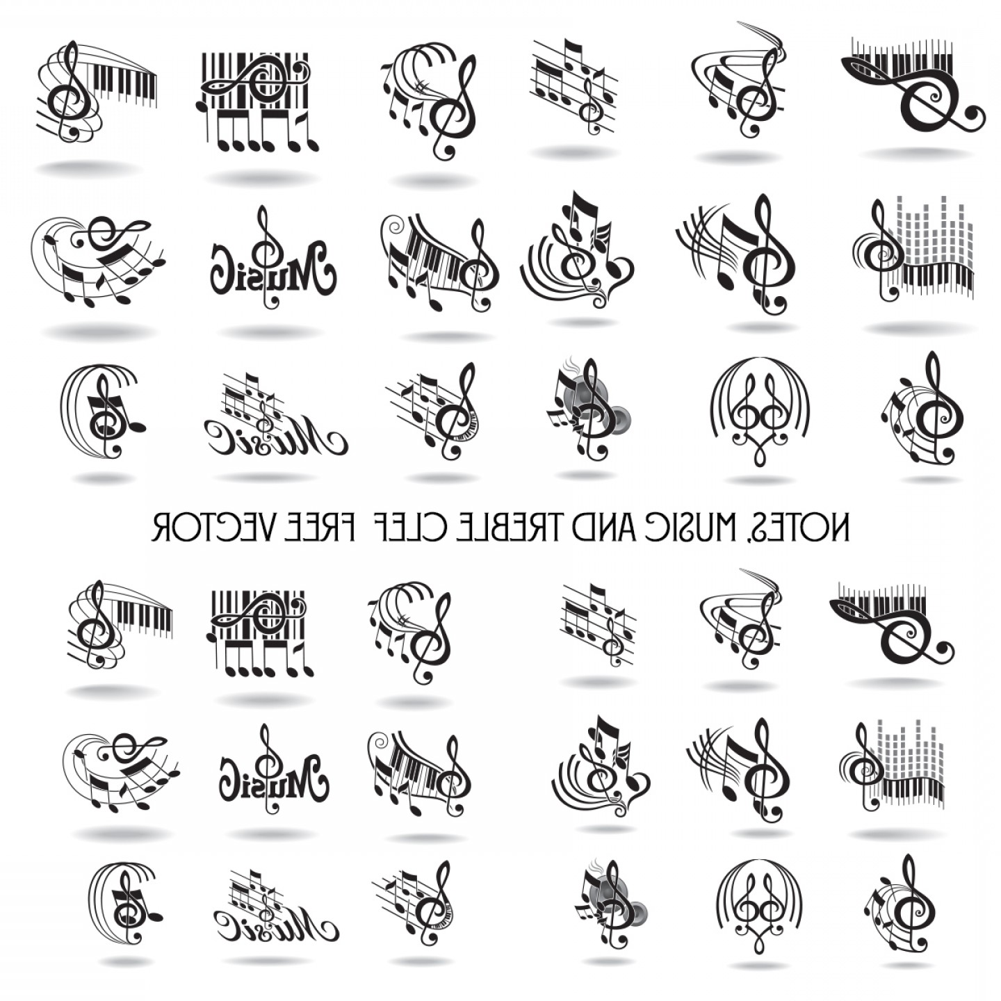 1440x1440 Notes Music And Treble Clef Free Vector Handandbeak