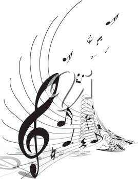 269x350 Picture Of Abstract Music Notes On A Treble Clef Staff In A Vector