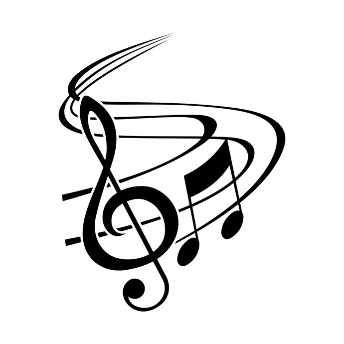 690x690 Classic Music Notes With Treble Clef Graphics