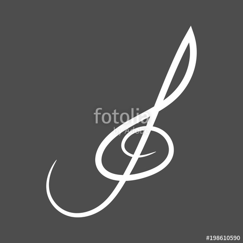 500x500 Treble Clef Sign Melody Symbol Vector Icon Stock Image
