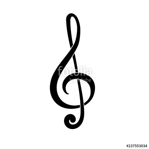 500x500 Treble Clef G Key Symbol Of Music Black Icon Stock Image