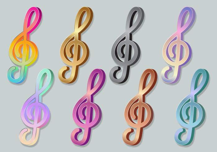 700x490 Violin Key Treble Clef Icons