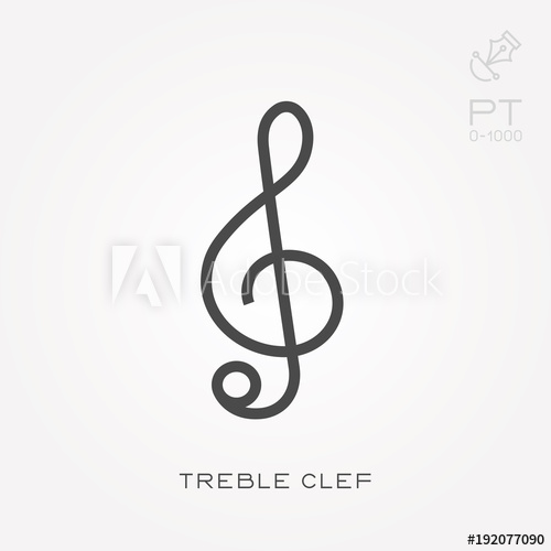 500x500 Line Icon Treble Clef