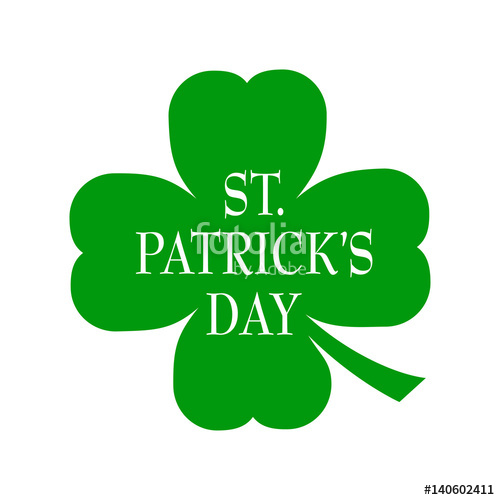 500x500 Icono Plano St Patrick's Day En Trebol Verde Stock Image