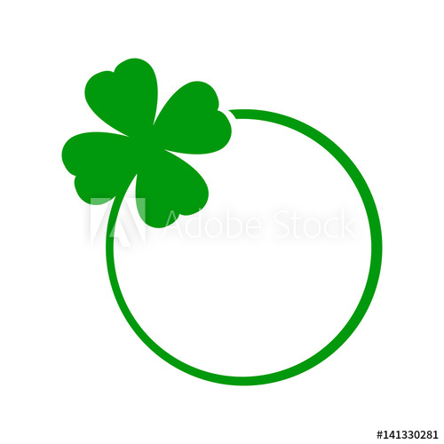 500x500 Icono Plano Trebol Tallo En Circulo Verde