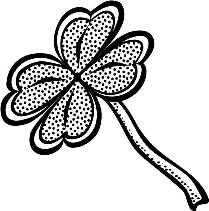 698x705 Clover Clipart Coloring
