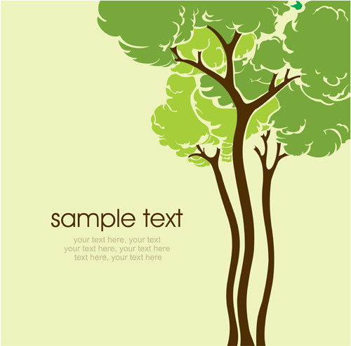 500x494 Set Of Card With Trees Background Vector For Free Download