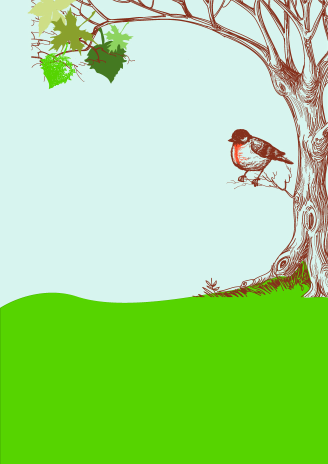 656x928 Bird On Tree Background Vector Vector Art Graphics