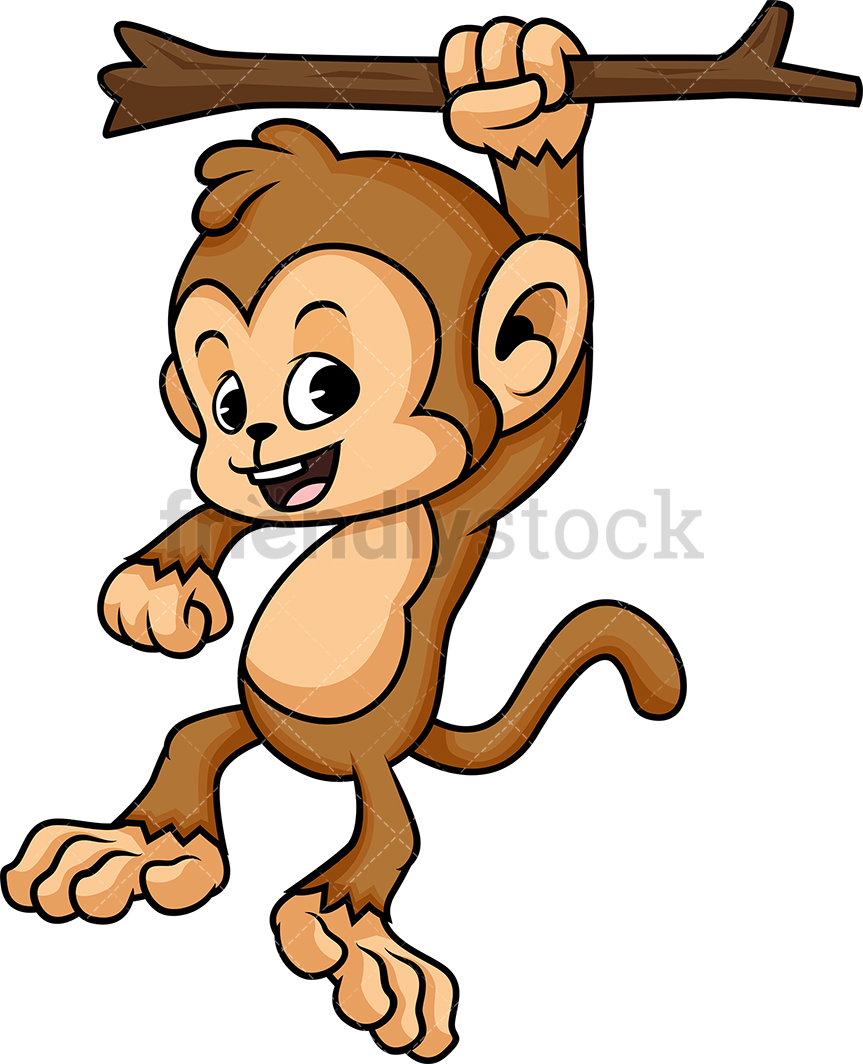 Monkey Hanging From Tree Cartoon Vector Clipart 863x1064 Monkey Hanging From Tree Cartoon Vector Clipart