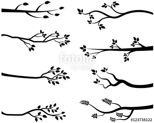 Cartoon Vector Black Tree Branch Silhouettes Stock Image 500x400 Cartoon Vector Black Tree Branch Silhouettes Stock Image