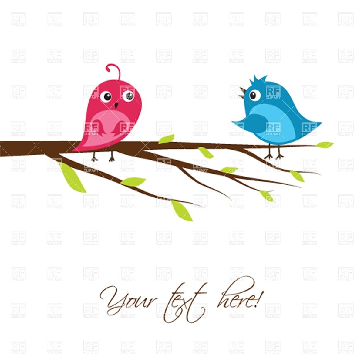 Couple Of Cute Birds On The Tree Branch Vector Image Of Plants 1200x1200 Couple Of Cute Birds On The Tree Branch Vector Image Of Plants