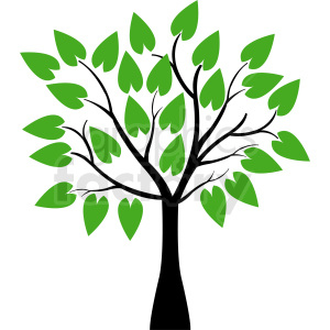 300x300 Vector Tree With Huge Leaves Clipart Royalty Free Gif, Png