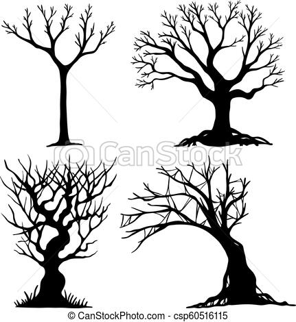 431x470 Set Of Halloween Tree Dead Tree From Vector Scary Tree