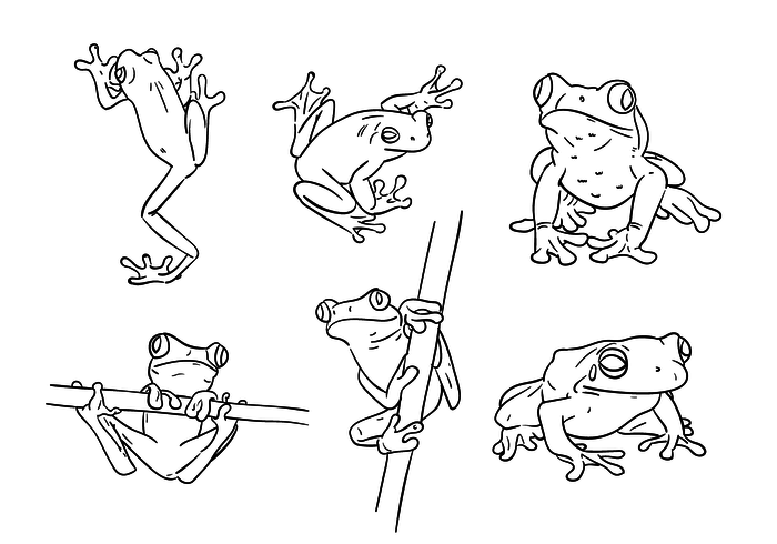700x490 Scribble Green Tree Frog Vectors