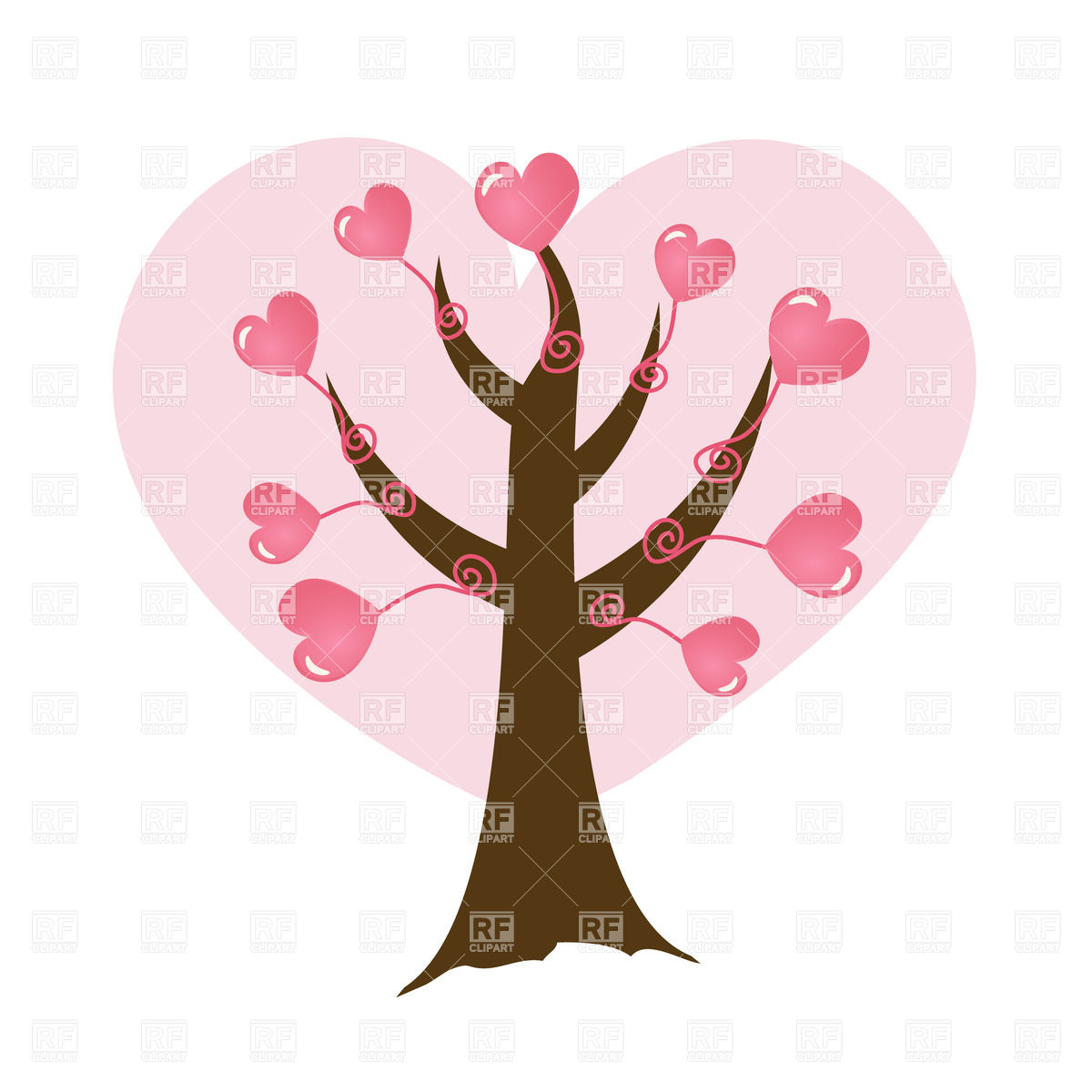 1200x1200 Abstract Cartoon Tree With Heart Look Foliage Vector Image