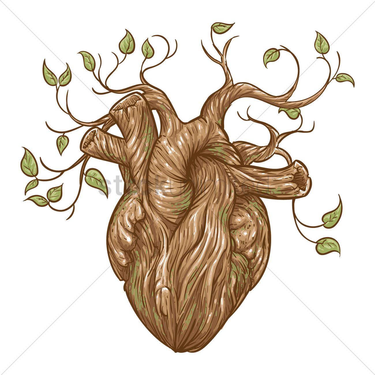 1300x1300 Tree Heart Vector Image