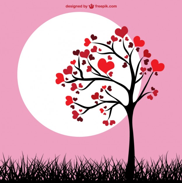 624x626 Tree Heart Leaves Vector Free Download