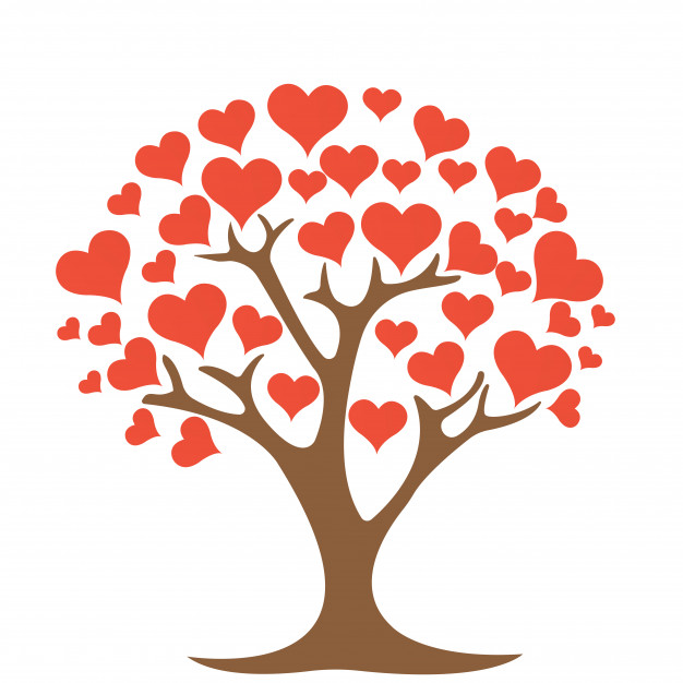 626x626 Tree With Heart On White Background Vector Premium Download