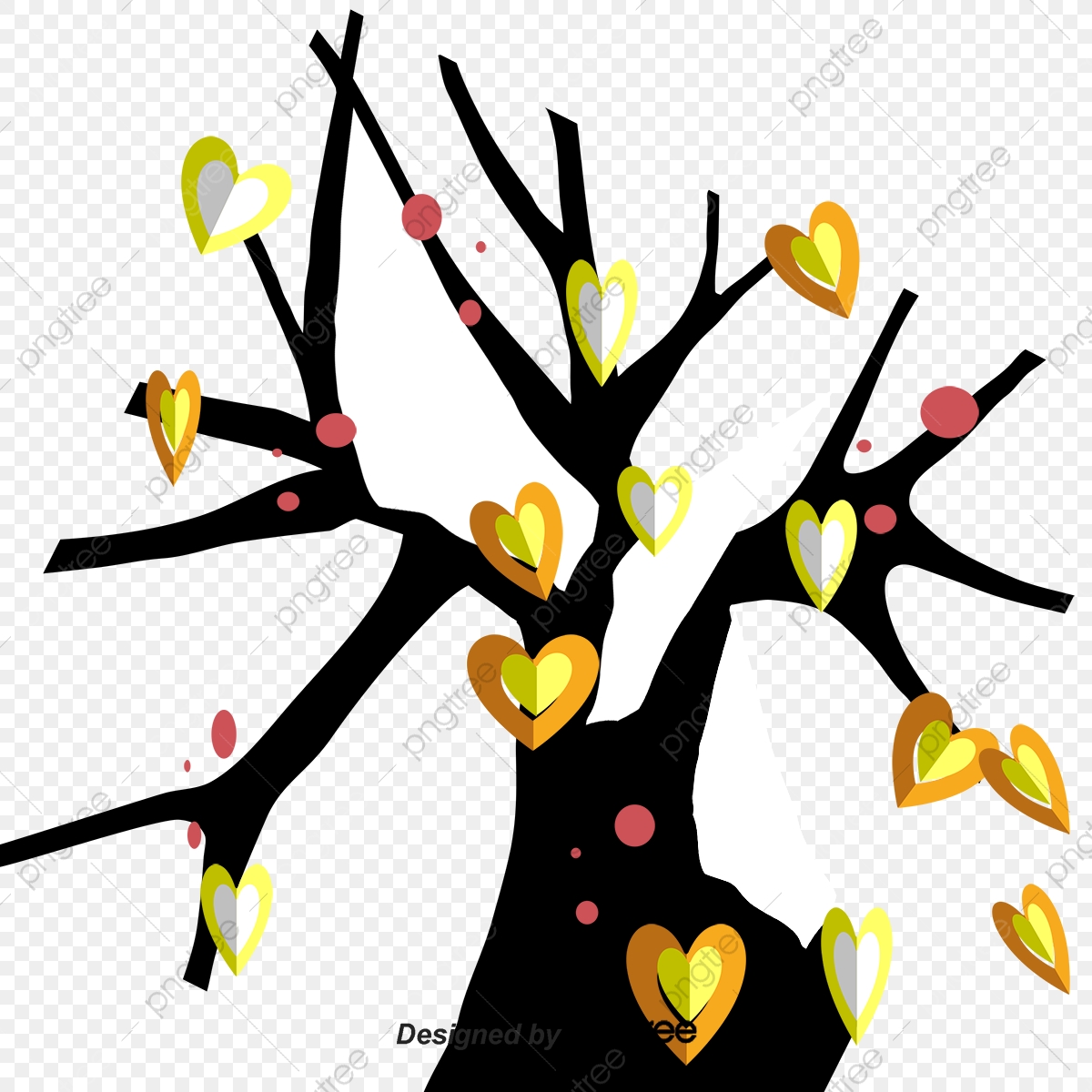 1200x1200 Vector Red Creative Heart Tree Decoration, Heart Vector, Tree
