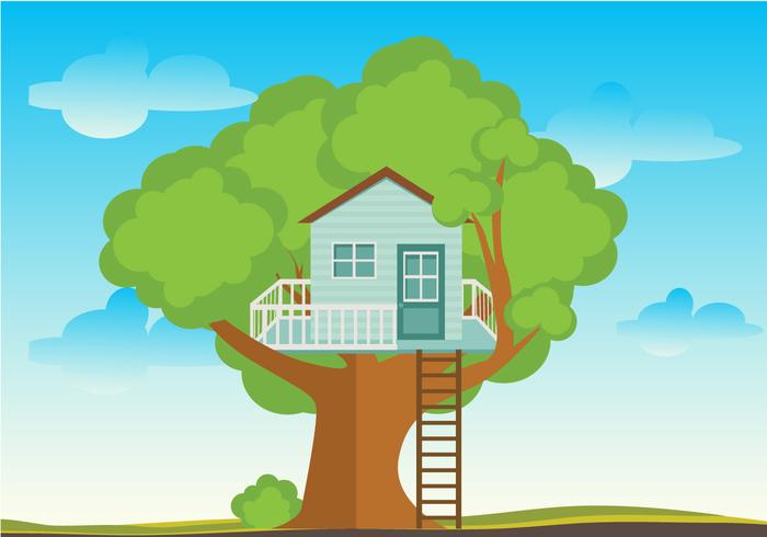 Tree House Flat Vector 700x490 Tree House Flat Vector