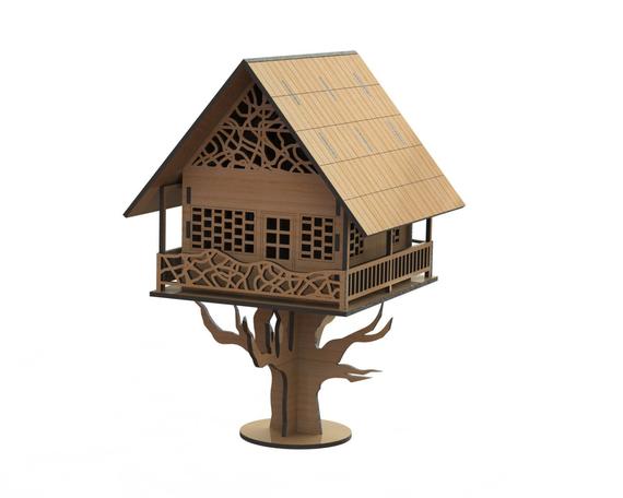 Tree House Model Puzzle Cnc Decorative Artsouvenir Etsy 570x456 Tree House Model Puzzle Cnc Decorative Artsouvenir Etsy