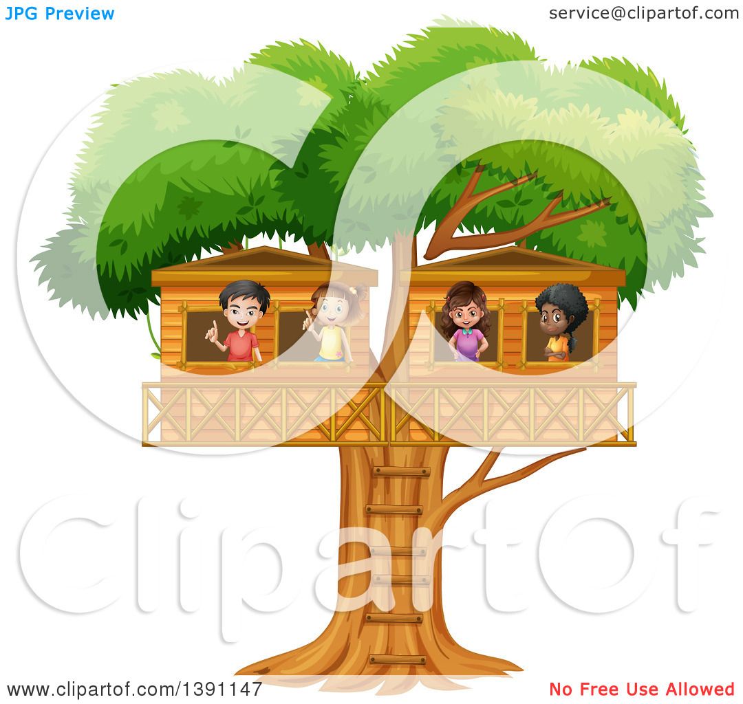 Clipart Of Children Playing In A Tree House 1080x1024 Clipart Of Children Playing In A Tree House