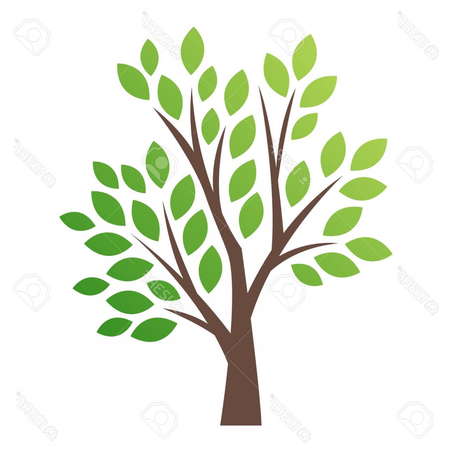1560x1560 Photostock Vector Stylized Vector Tree Logo Icon Vector Tree Flat
