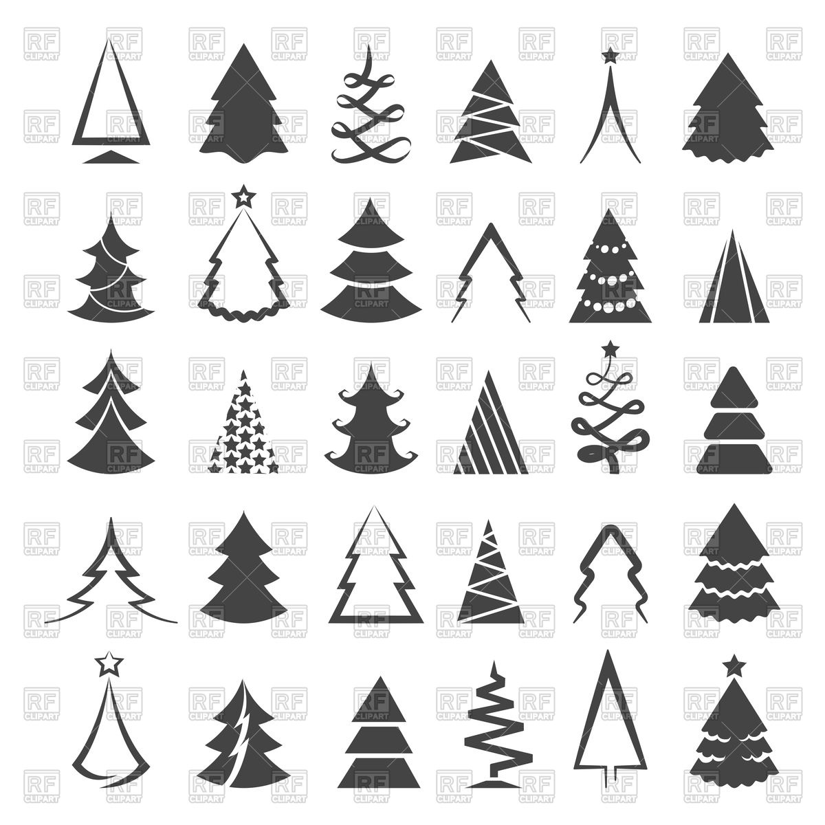 1200x1200 Simple Christmas Tree Icons Vector Image Of Holiday Vectortatu