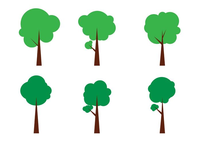 700x490 Simple Vector Tree Icons