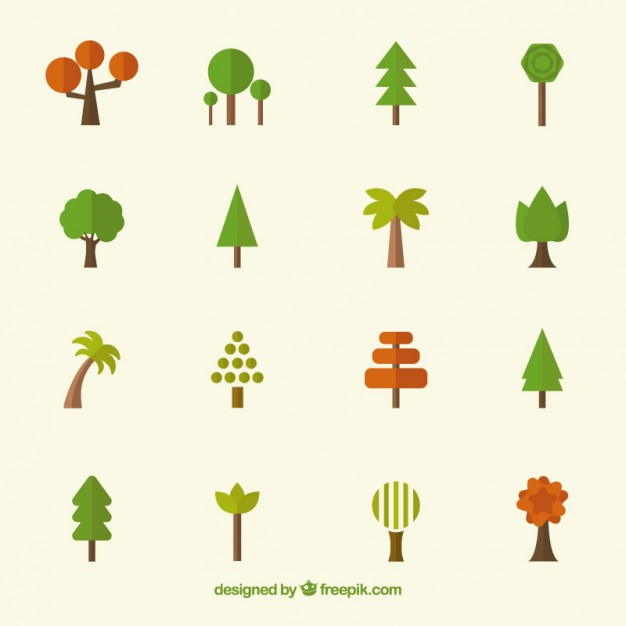 626x626 Tree Icons Collection Vector Free Download