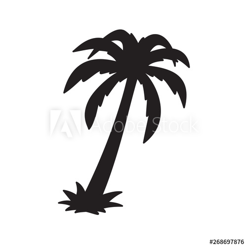 500x500 Palm Tree Icon Vector Logo Coconut Tree Symbol Sign Tropical Beach
