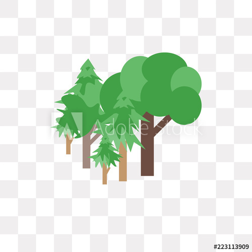 500x500 Trees Icon On Transparent Background Modern Icons Vector