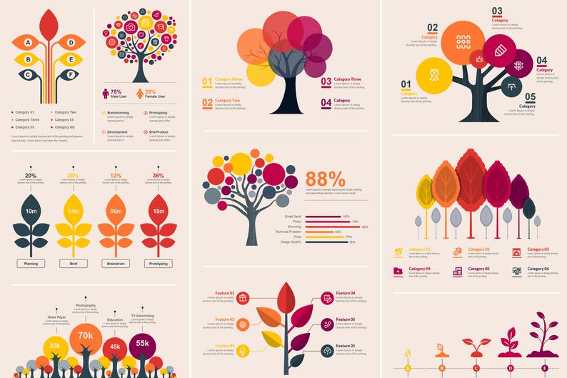 Vector Tree Infographic Elements Template Pack And Etsy 794x529 Vector Tree Infographic Elements Template Pack And Etsy