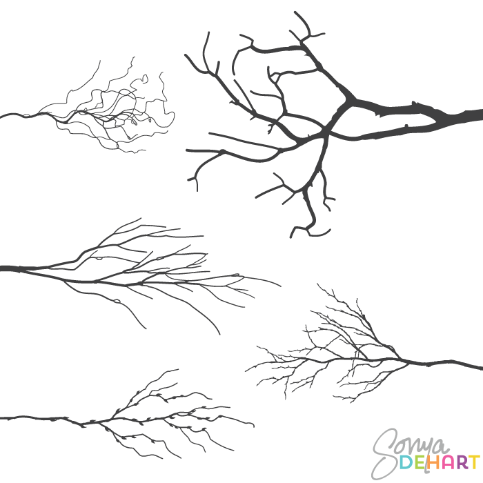 Vector Realistic Tree Branches Clip Art Set Craft Room Art 700x700 Vector Realistic Tree Branches Clip Art Set Craft Room Art