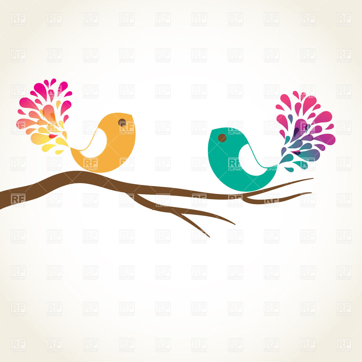 Birds Of Paradise With Fancy Tail On Tree Branch Vector Image 1200x1200 Birds Of Paradise With Fancy Tail On Tree Branch Vector Image