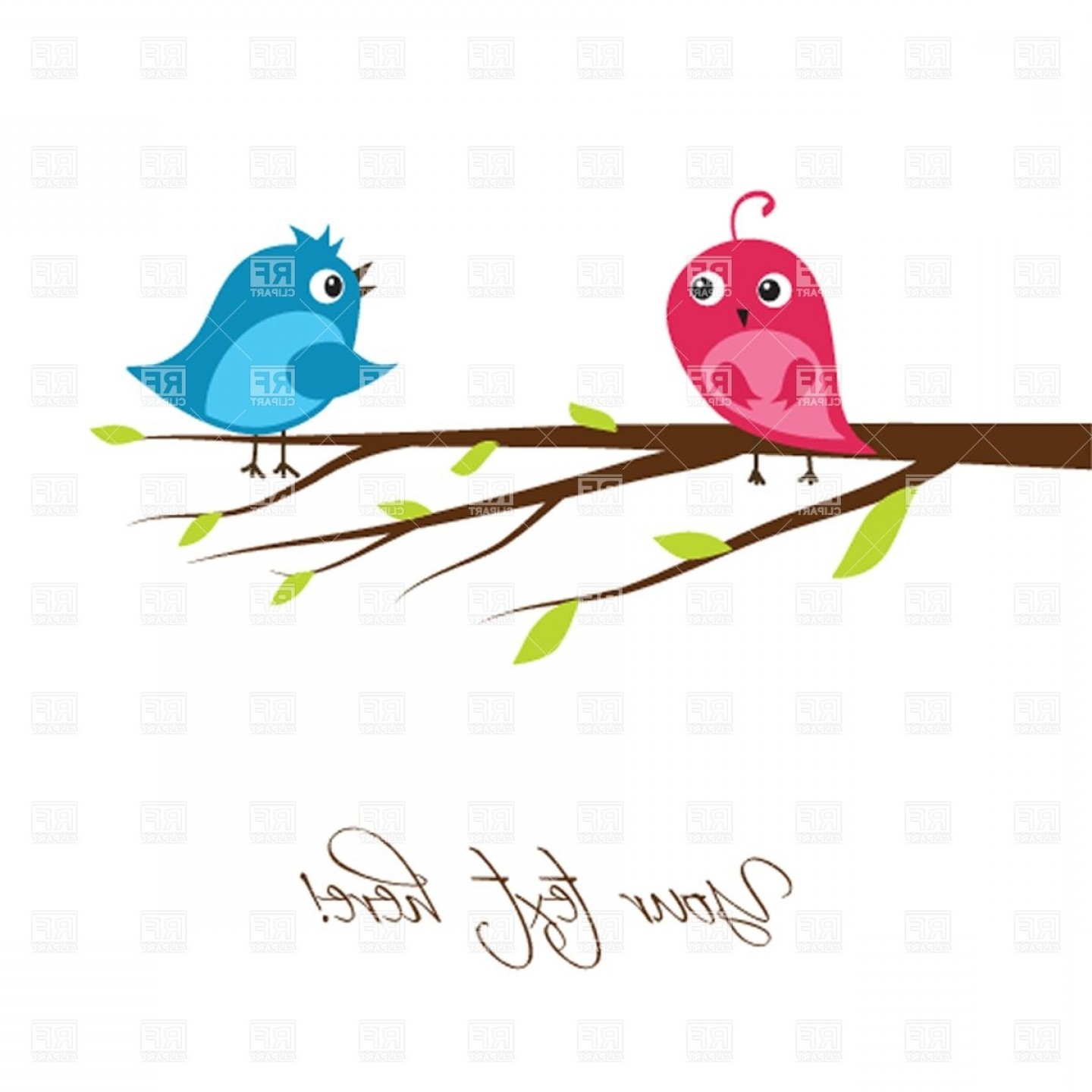 Couple Of Cute Birds On The Tree Branch Vector Clipart Soidergi 1440x1440 Couple Of Cute Birds On The Tree Branch Vector Clipart Soidergi