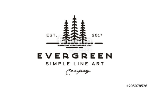 500x300 Evergreen, Pine Cedar, Blue Spruce Tree Vintage Retro Hipster Logo